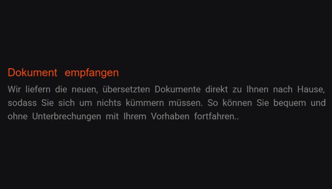 5. Dokument in Empfang nehmen: Geradewegs heim bekommen Sie die gedolmetschten neuen Dateien von uns, wodurch sich um gar nichts kümmern dürfen. Bequem weiterfahren Sie unterbrechungsfrei Ihr eigenes Projekt.
